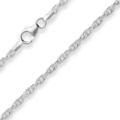 Produktbild von 3mm Doppelankerkette Silberkette Collier Halskette aus 925 Silber 45cm