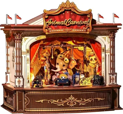 Produktbild von Baukasten Cutebee Spieluhr Animal Carnival TTCB501 Holz 22 x 18 x 22 cm