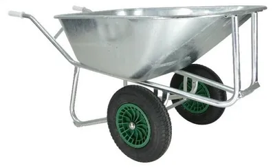 Productafbeelding van Fort Kruiwagen F&S 230V/2 met 230 liter verzinkte bak en 2 luchtwielen