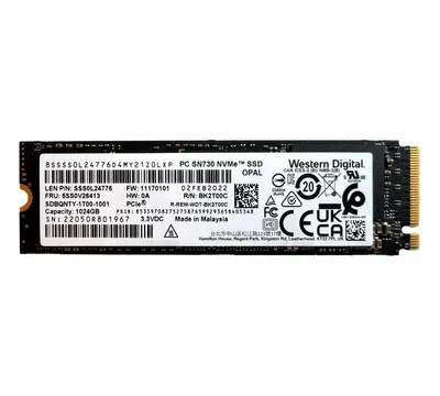 Produktbild von WD SN730 1000GB NVMe SSD Festplatte - SDBQNTY-1T00-1001 - Hard Drive -