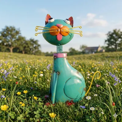 Immagine prodotto di Bellissimo gatto in turchese - altezza circa 32,5 cm