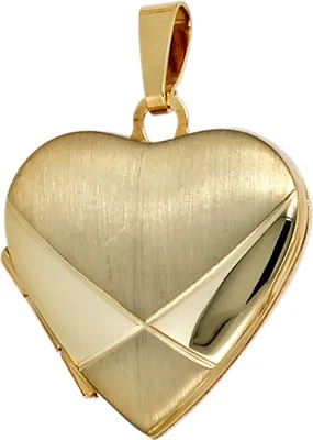 Produktbild von JOBO Medaillon Herz 585 Gold Gelbgold teilmattiert