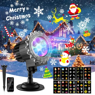 LED-Schneeflocken-Projektor, IP65, 9W, 150 Lichtquellen, 3-10m Reichweite