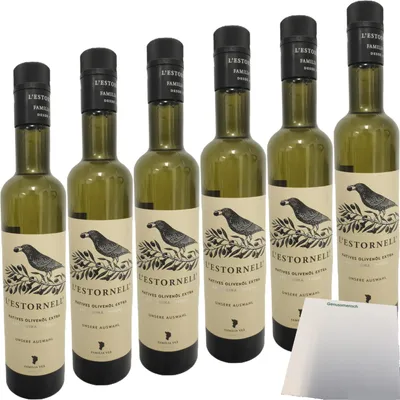 Produktbild von L’Estornell "Natives Olivenöl Extra" 6er Pack (6x500ml Flasche) + usy Block