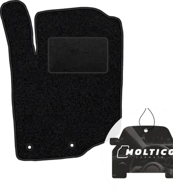 Produktbild von moto-MOLTICO Fahrer Fußmatte Auto Velours Fahrerseite Autoteppiche Schwarz Fahrermatte 1-teilig passend für Peugeot 207 2006-2012