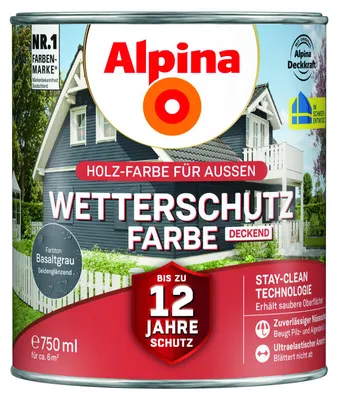 Produktbild von Alpina Wetterschutzfarbe 0,75 L basaltgrau