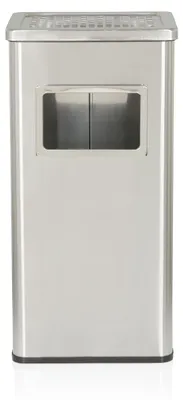 Produktbild von hjh OFFICE Standaschenbecher CLEAN I Aschenbecher mit Mülleimer Stahlblech