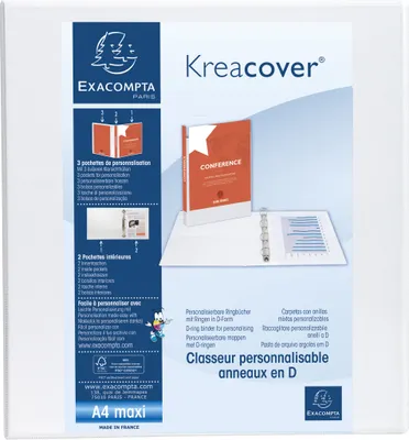 Image de Exacompta 10x Classeur PP 2 anneaux en D 60mm A4 maxi Blanc 51825E