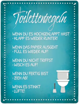 Produktbild von Toilettenregeln Metallschild XXL Schild Blechschild Aluminiumschild
