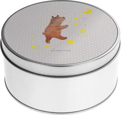 Produktbild von Mr. & Mrs. Panda Dose Bär Träume - Grau Pastell - Geschenk, Kaffeedose, Vorratsdosen, keksdosen, Träumen, Erinnerungsbox, Traum, Traumdeutung, Teddy, Aufbewahrungsdose