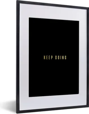 Produktbild von MuchoWow® Gerahmtes Poster Zitat - Motivation Schwarz und Gold 30x40 cm - Poster mit Schwarzem Bilderrahmen Wandposter Rahmen Foto Bilder - Wandposter Schlafzimmer