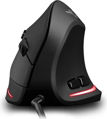 Image de T-20 Mouse Souris verticale filaire Ergonomique Rechargeable 4 3200 DPI Optionnel, portable Gaming Mouse pour ordinateur PC portable Mac【Noir】