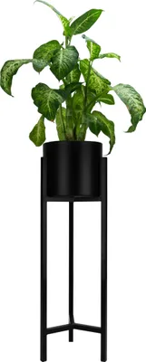 Immagine prodotto di QUVIO Supporto per piante - Fioriera in piedi - Metallo - Fioriera - Fioriera per esterni - 22 x 22 x 75 cm - Nero