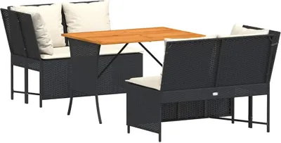 Obrázok produktu pre vidaXL 3-dielna záhradná sedacia súprava s vankúšmi Black Poly Rattan