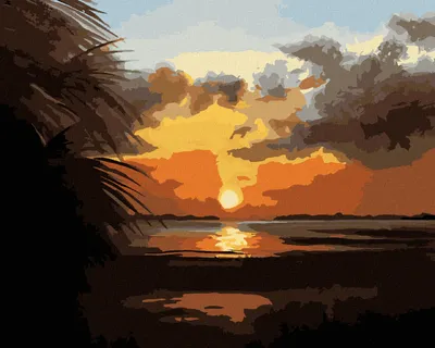 Produktbild von Zuty - Malen nach Zahlen - UNTERGEHENDE SONNE (D. RUSTY RUST), 40x50 cm, ohne Keilrahmen
