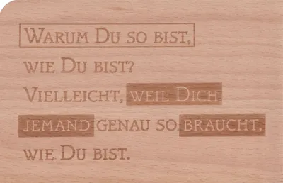 Produktbild von Holzpostkarte "Warum Du so bist, wie Du bist?"