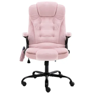 Image de vidaXL Chaise de bureau de massage rose velours