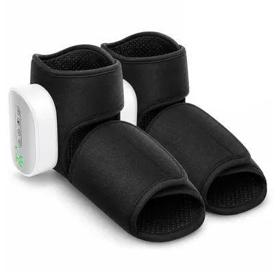 Produktbild von Fuß- und Knöchelmassagegerät, kabellos mit Luftdruckmassage und Wärme, 3 Modi, 4 Intensitätsstufen, 40–55 °C, 3000 mAh Akku, 2er-Set