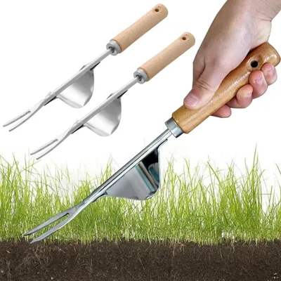 Produktbild von Unkrautstecher mit Holzgriff und Edelstahlklinge