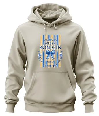 Produktbild von Wiesn Königin 2026 Schleife Blumen Tracht Lederhose Madl Hoodie Kapuzenpullover, Natur, M