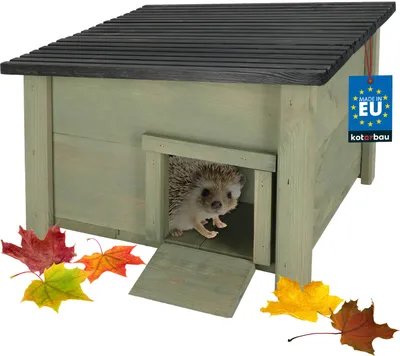 Produktbild von KOTARBAU® Igelhaus aus Holz für den Garten 38 x 38 cm Igelhäuschen Meerschweinchen Zubehör Meerschweinchen Haus Hamster Haus Kaninchenhaus Hasenhaus Hasen Haus Meerschweinchen Zubehör Kleintierhaus