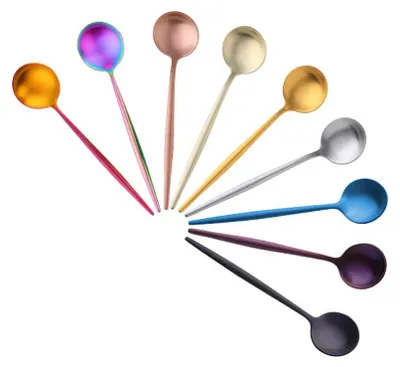 Mini-Dessertlöffel-Set, 9er, bunt, Edelstahl, 12,7 cm
