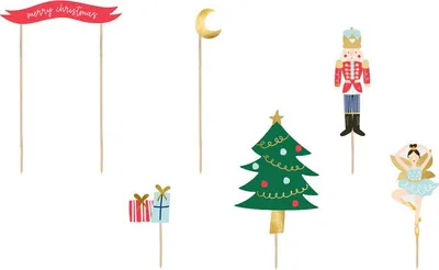 Produktbild von Nussknacker-Tortenaufsätze, Mix, 8,5-19cm (1 Packung / 6 Stk.)