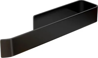 Image de Porte-serviettes en acier inoxydable noir, 25 cm - pour la salle de bains et la cuisine - à fixer au mur.