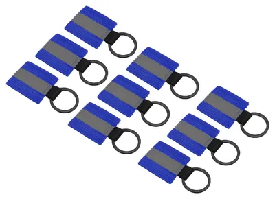 Productafbeelding van Reflecterende Sleutelhangers - 9 Stuks - Blauw Nylon