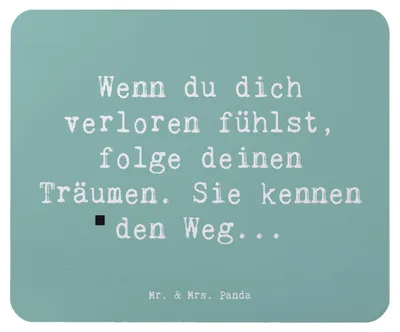 Produktbild von Mr. & Mrs. Panda Mousepad Spruch Selbstzweifel und Träume - Meeresbrise - Geschenk, computer mauspad, positive Gedanken, Selbstakzeptanz, Mouse Pad, mousematte, Gefühl