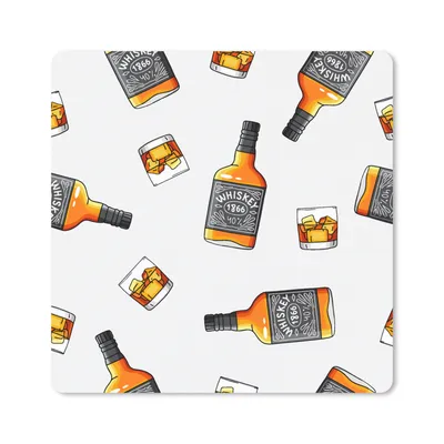 Produktbild von MuchoWow® Mauspad Mousepad Whiskey - Glas - Design 20x20 cm - Mousepads - Maus Mat - Pad - Mausunterlage - Desk Mat - Bureauartikeln