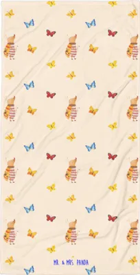 Produktbild von Mr. & Mrs. Panda Handtuch Nachtfalter Fähnchen - Gelb - Geschenk, Käfer, Lustige Sprüche, Duschhandtuch, Duschtuch, Küche Deko, Reisehandtuch, Spruch Witzig, Süß, Lustig