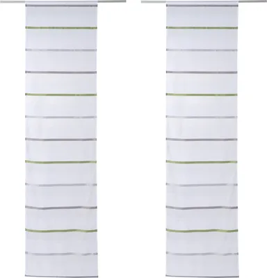 Produktbild von Flächenvorhänge - 60 x 245 cm - Grün - Grau - 2er Set
