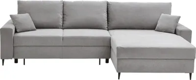Produktbild von Ecksofa - 280 x 170 cm - Hellgrau - Webstoff - mit Ausziehfunktion und Bettkasten