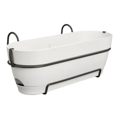Produktbild von Blumenkasten Elho vibia campana Kunststoff 50,4 x 26 x 17 cm seidenweiß inkl. Befestigungsmaterial und Erdbewässerungsys