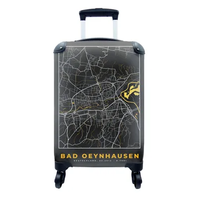 Produktbild von MuchoWow® Koffer Handgepäck Trolley Rollkoffer Kleine Reisekoffer mit 4 Rollen - Karte - Bad Oeynhausen - Gold - Stadtplan - Deutschland - Cabin Size < 55x40x23 cm & 55x40x20 cm - Fotokoffer - Kabinenkoffer - Boardgepäck - Reise-Box - Reisekoffer - Reisegepäck - Koffer mit Bild - Trolley für Kinder