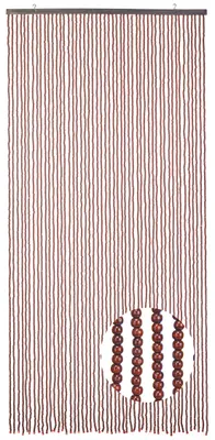 Obrázok produktu pre Kobolo korálková záclona dverová záclona CHOCO drevené korálky hnedé 50 prameňov 100x210cm - sieť proti hmyzu - ochrana proti muchám Záclona na dvere Deco záclona