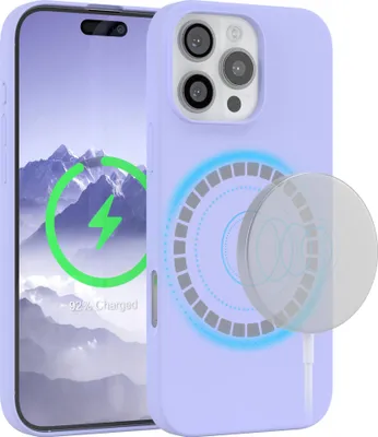 Produktbild von EAZY CASE Silikon MagSafe Handyhülle kompatibel mit Apple iPhone 16 Pro Max Hülle mit Kameraschutz, Silikonhülle, Schutzhülle Lila