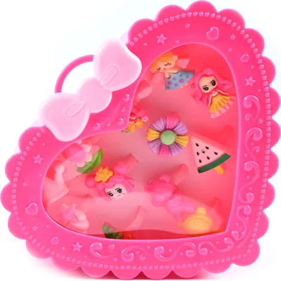 Produktbild von Kinderringe Set 12 Stück Kunststoff Schmuck Mädchen Herzbox Verstellbar Geschenk