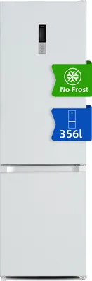 A white refrigerator with informational overlays.