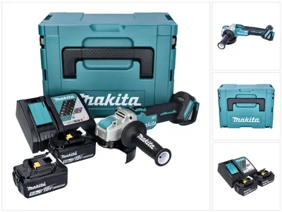 Produktbild von Makita DGA 521 RTX1J Akku Winkelschleifer 18 V 125 mm X-LOCK Brushless + 2x Akku 5,0 Ah + Ladegerät + Makpac