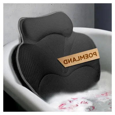 Produktbild von Badewannenkissen – Nackenkissen für die Badewanne aus 5D Air Mesh, rutschfestes Kopfkissen, schnelltrocknend, weiches Kissen für Badewannen (Grau)