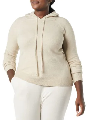 Immagine prodotto di A. Felpa con cappuccio da donna, in maglia, color beige, taglia M