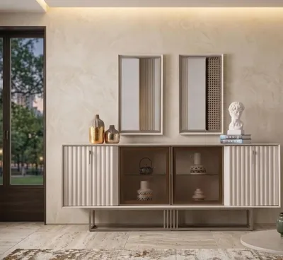 Zdjęcie produktu dla Komoda w kolorze beżowym, nowoczesny styl, elegancka i ponadczasowa, idealna do jadalni