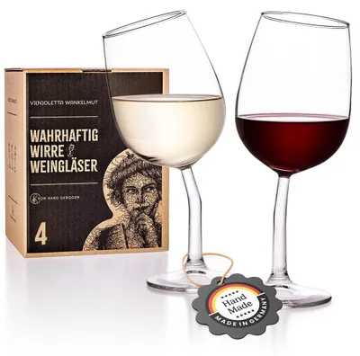 Image de Lot de 4 verres à vin amusants avec anse