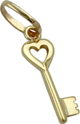 Immagine prodotto di Ciondolo, chiave a cuore, ORO 9ct