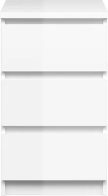 Produktbild von Nada Kommode schmal 3 Schubladen weiss hochglanz.