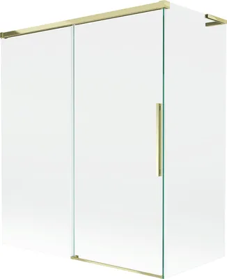 Produktbild von Mexen Rox L Duschwand 2-teilig verschiebbar 140 + 70 x 150 cm, transparent, gold - 8C9L-140-070-50-00