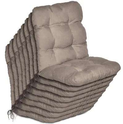 Produktbild von Beautissu 8er Set Niedriglehner Auflagen Set Flair NL, 100x50x8cm, Taupe