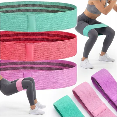 Obrázek produktu pro SADA 3 CVIČEBNÍCH GUM HIP BAND – TKANINOVÉ ODOLNOSTNÍ GUMY PRO FITNESS 5–20 kg
